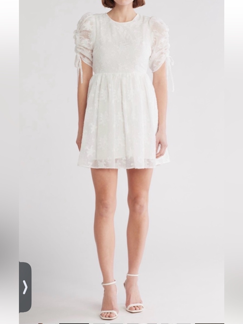 Lush Embroidered Floral Mini Dress Bows Open Back Size Large NWT